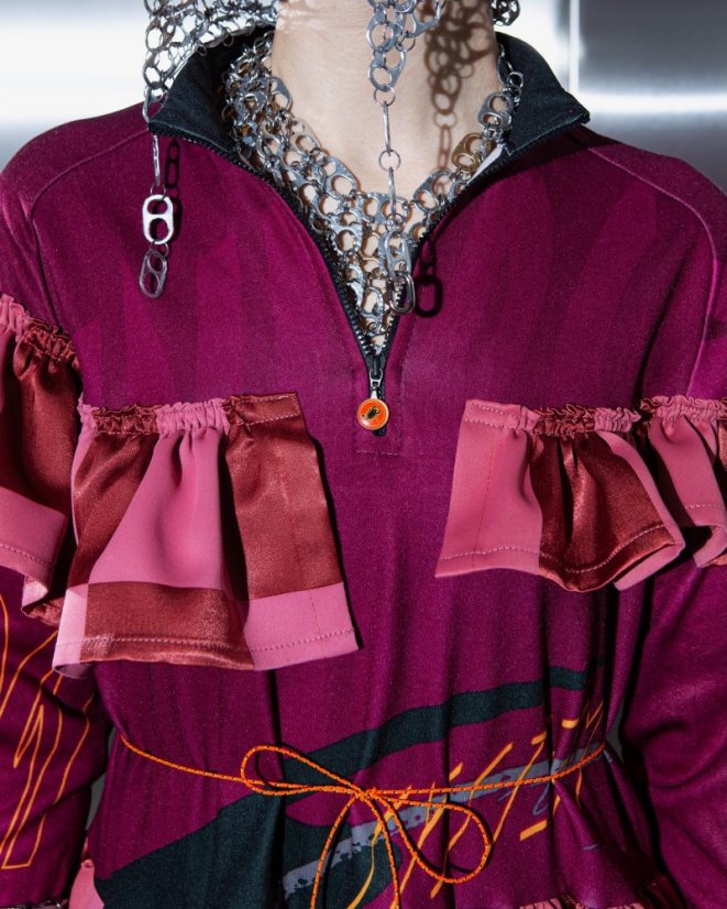 Ružové šachovnicové dresové šaty