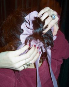 Ružová mašľa na drdol