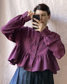 Vínová volánová košeľo-bunda