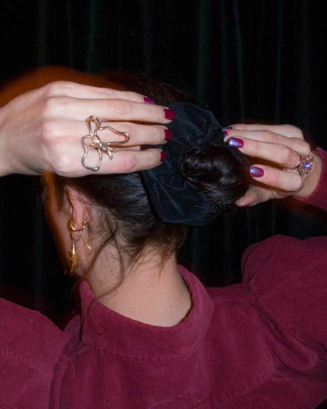 Sada 2 zamatových matných scrunchie gumičiek