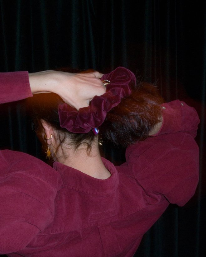 Sada 2 zamatových matných scrunchie gumičiek