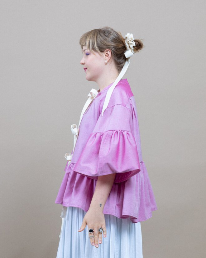 Polly Pocket maxi volánová košeľa s mašľami