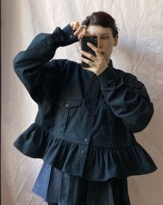 Čierna volánová košeľo-bunda