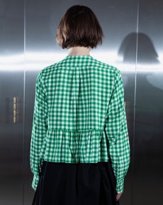 Zelená kockovaná košeľa s mašľami