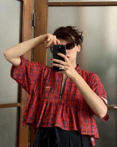 Červený kockovaný dres