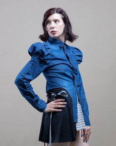 Jeansová renesančná košeľa - na cvočky