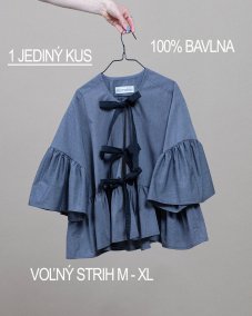 Maková maxi volánová košeľa s mašľami