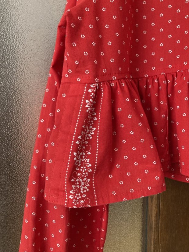 Červená šatková simple volánová košeľa