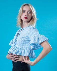 Modrá kockovaná košeľa