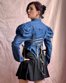 Jeansová renesančná košeľa