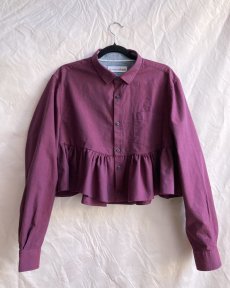 Vínová volánová košeľo-bunda