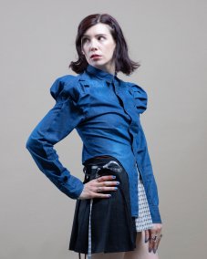 Jeansová renesančná košeľa - na cvočky