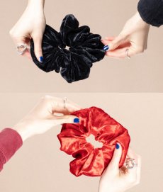 Sada 2 zamatových scrunchie gumičiek