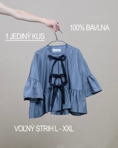 Betónová maxi volánová košeľa s mašľami