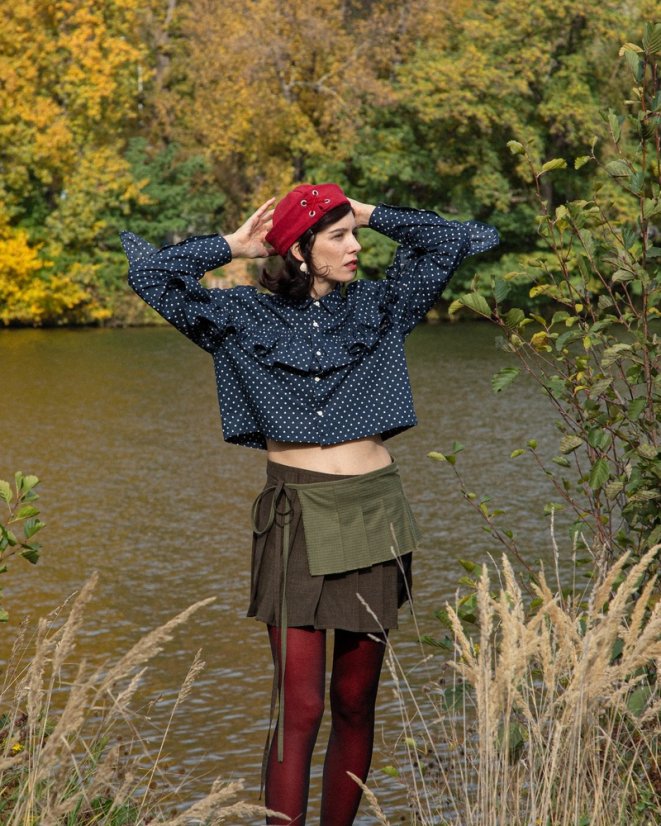 Zelená zavinovacia sukňa