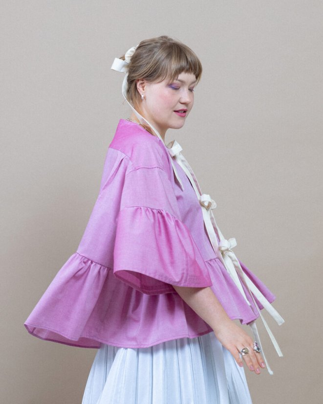 Polly Pocket maxi volánová košeľa s mašľami