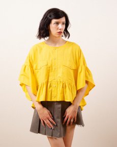 Sýto žltá maxi volánová košeľa