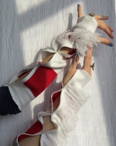 Bielo-červené návleky na ruky