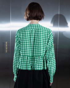 Zelená kockovaná košeľa s mašľami