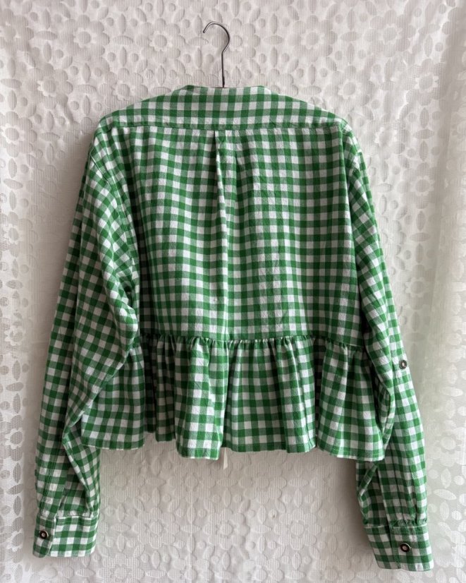 Zelená kockovaná košeľa s mašľami